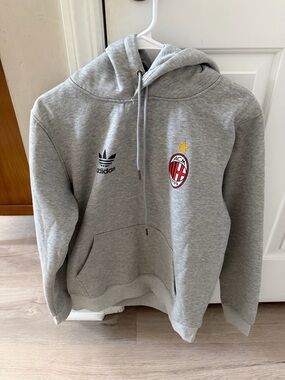 adidas Gray AC Milan Crewneck Hoodie